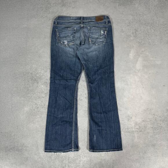 BKE Bootcut Jeans Blue Distressed Denim Faded Wash Stretch Culture - Size: 34S - Picture 8 of 10